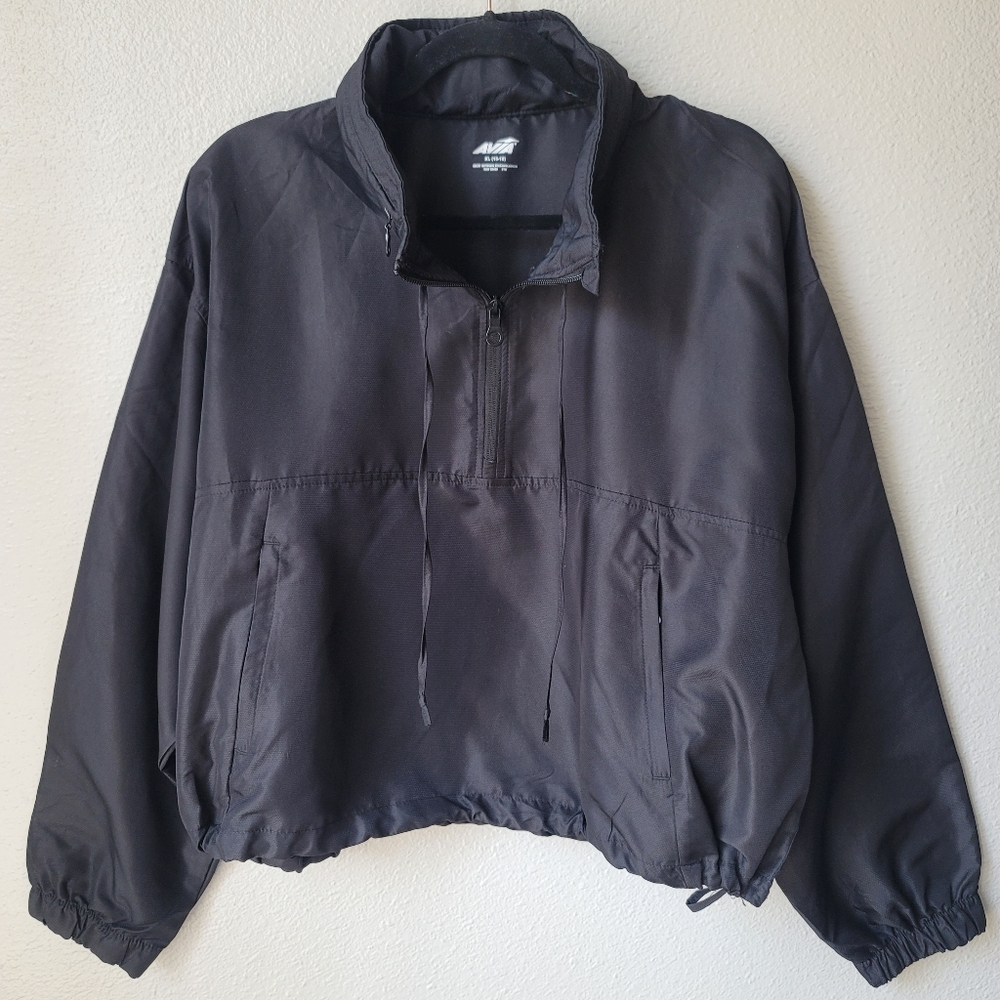 Avia Kid's Half Zip Lightweight Long Sleeve Jacket Size XLarge 16-18 In Black